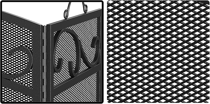 Fire Beauty Fireplace Screen 3 Panel with Handles Wrought Iron 51"(L) x31(H) Spark Guard Cover(Sanded Black)