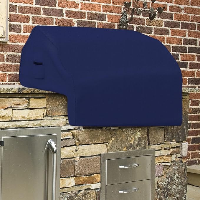 Covers & all Built-in Outdoor Grill Cover, Durable 12 Oz Waterproof Cover Max Material with Air Pocket & Elastic for Snug Fit (32" W x 26" D x 24" H inches, Blue)