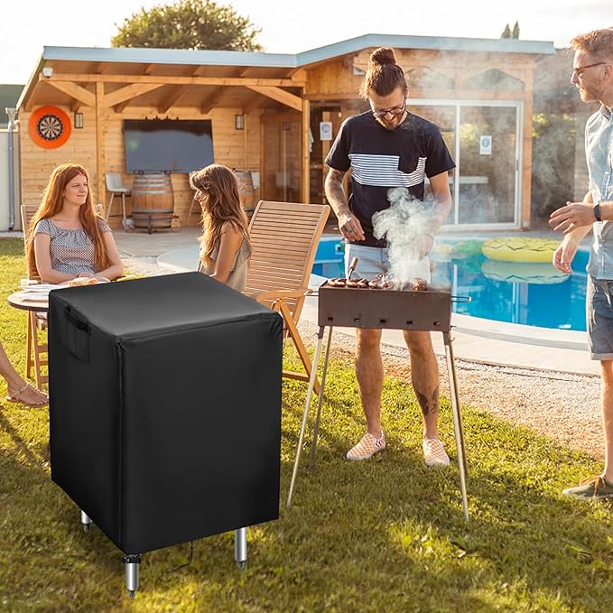 Outdoor Prep Table Cover,24 Inch Waterproof Stainless Steel Prep Cart Table Cover,Patio Kitchen Grill BBQ Food Prep Table Cover - 24 x 24 x 34 Inch