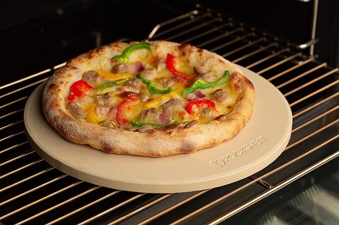 K ROCKSHEAT 10.25 Inch Pizza Stone for Grill, Small Bread Baking Stone for Oven, Cordierite Pizza Grilling Stone 10.25" Round