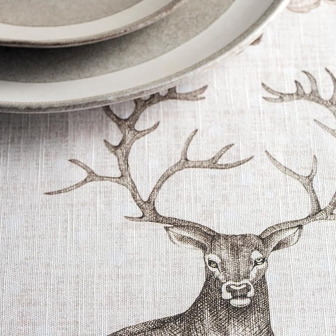 Maison d' Hermine Table Cloth Rectangle Table 100% Cotton 70 x 108 Inches Fall Tablecloth Reusable Everyday Use for Thanksgiving Christmas Decorations Dining Farmhouse Party (Christmas Dew)