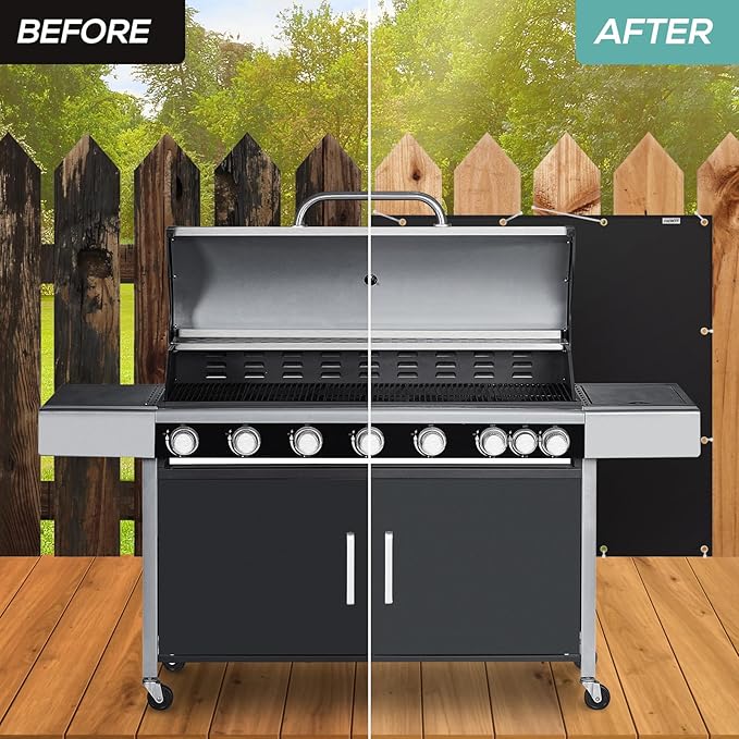 Heat Shield Behind Grill 3'x10' Heat Shield Mat for Wall, Deck Fence, Railing, Grill and Refrigerator, Heavy Duty Fireproof Cover and Screen Protect Deck Railing from Grill