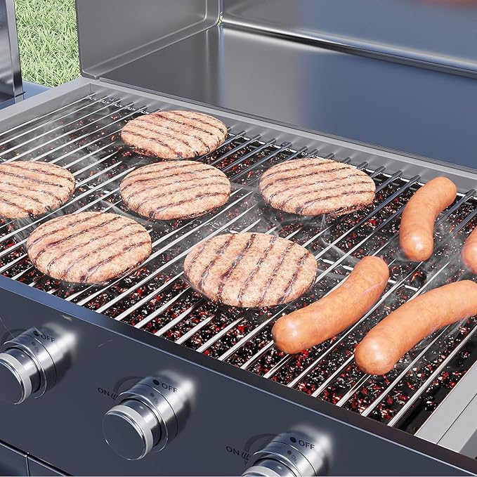 18.7" Cooking Grates for Weber Genesis GS4 Genesis II E-410, E-415, E-435, Genesis II LX E-440 Series Gas Grills, Heavy Duty Stainless Steel Grill Grates for Weber 66089 66097