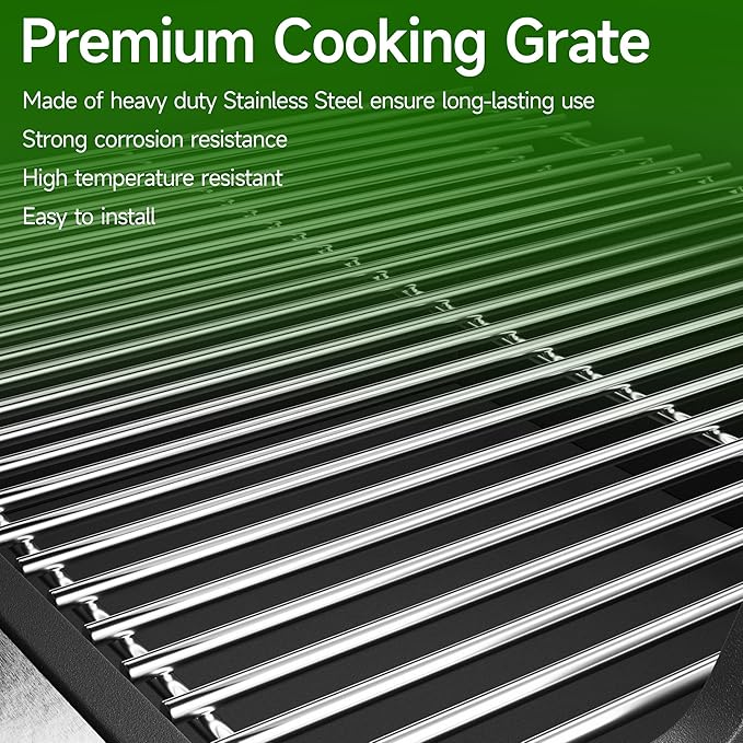 7637 Stainless Steel Cooking Grates for Weber Spirit I & II 200 Series Spirit E210 Spirit E220 Spirit S210, Spirit S220 with Front Control, 17.5 inch Grill Grates for Weber 7637 Gas Grills