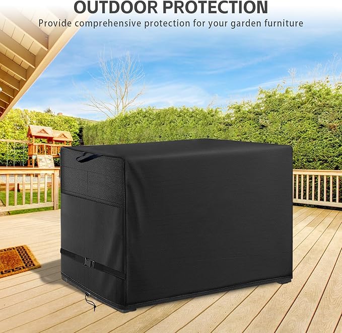 Outdoor Bar Height Dining Set Cover Suitable for 76 * 34 * 42" Patio Wicker Bar Dining Set Black- Waterproof Patio Bar Height Table and Chair Cover