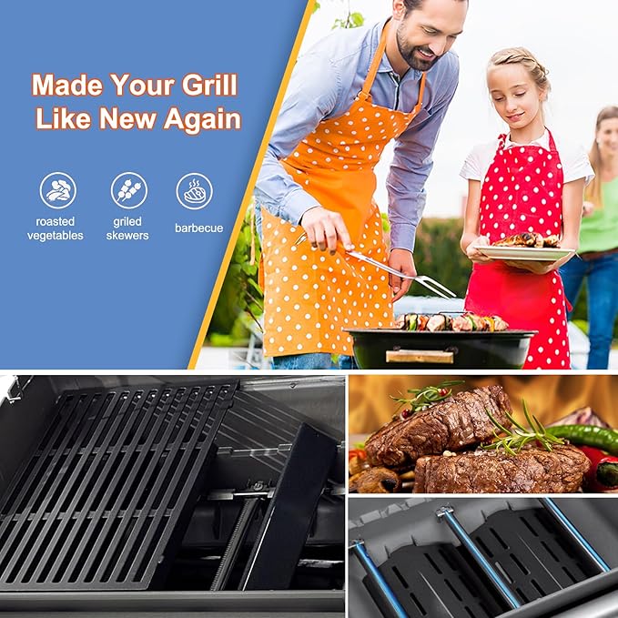 Grill Parts Replacement for Weber Genesis 300 Series, E310, S310, E320, E330, S330, EP310, EP320, EP330 Grill with Front-Mounted Control Panel, 7520, 7524, 62752, 65505, Black