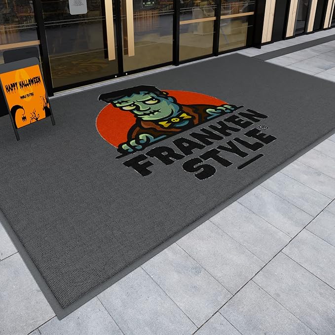 ALLEVI Custom Commercial Grade Area Rugs and Mats Non-Slip Rubber Backing Carpets Entryway Personalized Logo Text Business Runner Welcome Indoor Outdoor Washable Floor Doormat Home Kitchen Garden 2x3