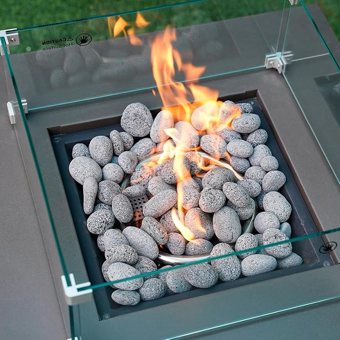 Skyflame 15 Pounds Lava Rock Pebbles, Natural Tumbled Lava Stones for Indoor Outdoor Fire Pit/Fireplaces/Garden Landscaping Decoration/Cultivation of Potted Plants, 1-2 Inch Size
