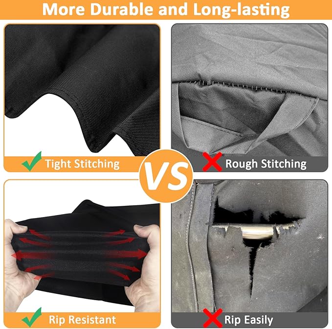 Grill Cover for Weber Q2000, Q2200, Q2400, Q2000N+, Q2800N+, Q300, Q320, Q3000, Q3200 Gas Grills, Replacement for 7112 Cover, 57 Inch Waterproof Full-Length Cover for Weber Q Series Gas Grill on Cart
