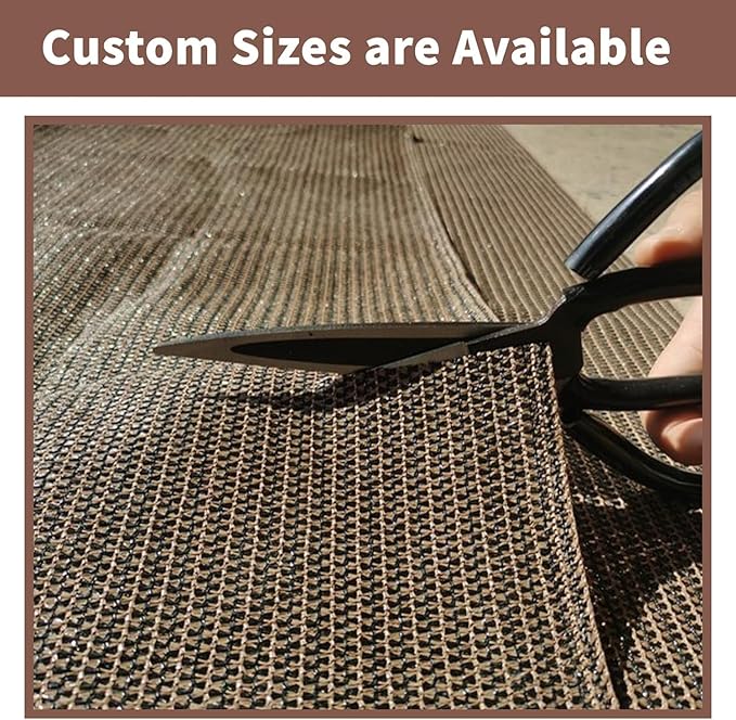 SUNNY GUARD Customized 2'6''x3' Brown Balcony Privacy Screen,92% Shade Apartments Fence Cover,Heavy Duty Mesh Windscreen for Deck,Outdoor,Backyard,Patio