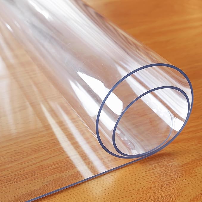 Clear Table Protector 42 x 70 Inch, 1.5mm Thick Plastic Table Cover, Waterproof PVC Clear Table Cover Protector, Desk Protector Mat, Writing Desk Pad for Desktop, Coffee & Dining Room Table