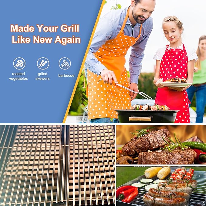 Stainless Steel DCS Radiant Tray with Ceramic Rod and Cooking Grid Grates Replacement Parts for DCS BFG-30G, BFGC-30G-L, BFGC-30G-N, BGA48-BQARL, BGA48-BQARN, 2 Pack Grill Heat Plates and Grill Grates