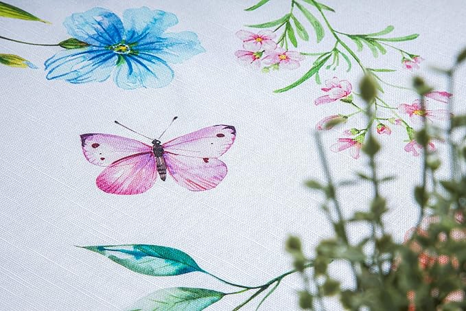 Maison d' Hermine Table Cloth Rectangle Table 100% Cotton 60 x 108 Inches Tablecloth Reusable Decorative for Dining Room, Farmhouse, Home, Party, Festive & Wedding Spring Summer - Just Floral