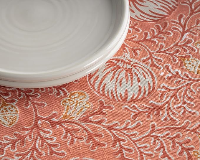 Maison d' Hermine Table Cloth Square Table 100% Cotton 54 x 54 Inches Fall Tablecloth Reusable Everyday Use for Thanksgiving Christmas Decorations Dining Farmhouse Party (Harvest Festival)