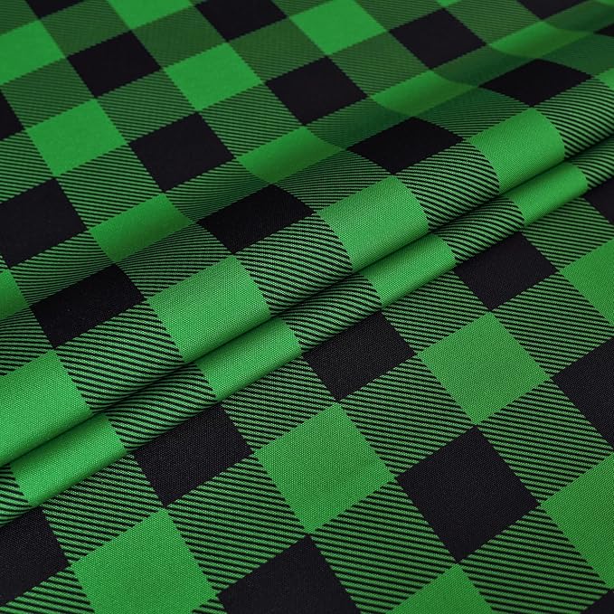 Gingham Plaid Tablecloth - Rectangular 58x102 Inch Water Resistant St Patricks Table Cloth for Indoor/Outdoor Use - Seasonal Irish Christmas Table Cover for Kitchen, Picnics, and Parties
