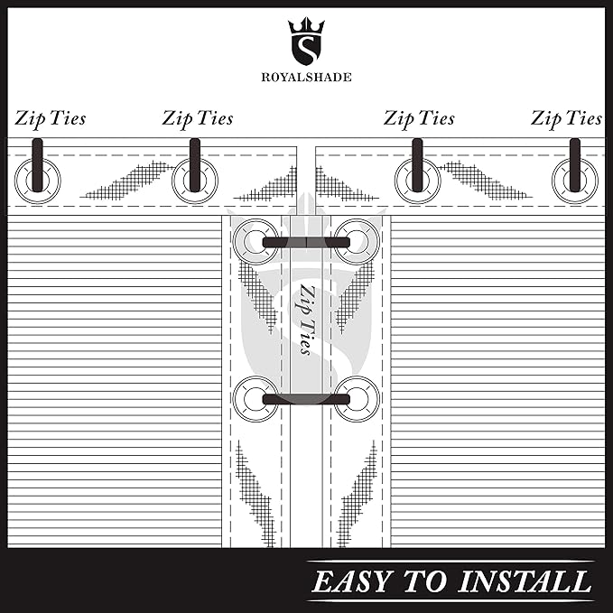 Royal Shade Custom Size 4' x 169' Grey Fence Privacy Screen Windscreen Cover Netting Mesh Fabric Cloth - Cable Zip Ties Included (We Make Custom Size)