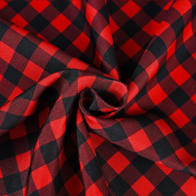 Red Gingham Christmas Plaid Tablecloth - Rectangular 58x102 Inch Water Resistant Table Cloth for Indoor/Outdoor Use - Holiday Table Cover for Kitchen, Picnics, and Parties