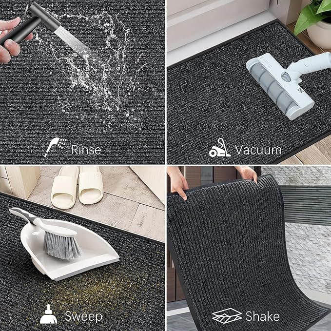 Azadx 4'x6' Front Door Mat Heavy Duty Indoor Outdoor Door Mat Non-Slip Backing Doormat for Entryway Stain and Fade Resistant Commercial Floor Mats Entry Mat Low Profile Welcome Door Mats
