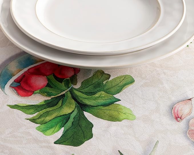 Maison d' Hermine Table Cloth Rectangle Table 100% Cotton 70 x 108 Inches Tablecloth Reusable Decorative Everyday Use for Dining Room, Farmhouse, Home Party, Festive & Wedding Spring Summer - Gourmand