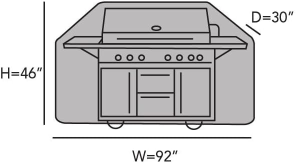 Covermates Grill Cover - Weather Resistant Outdoor Cover, Heavy Duty BBQ Covers for Large Outdoor Kitchen, Elite 300D Polyester, 92 Inch, Charcoal