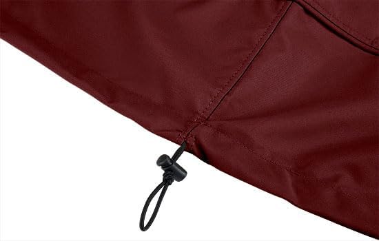 Eevelle Meridian Patio Oval Table Set Cover with Marine Grade Fabric - Outdoor Table Cover - Furniture Set Covers for Dining Table - Easy to Install - (25.5" H x 108" L x 82" W, Burgundy)