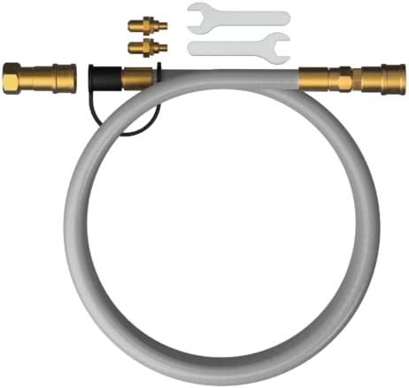 HALO Elite Griddle Natural Gas Conversion Kit (Compatible with 1B, 2B, 3B, 4B Models) | Wrenches, Hose Assembly | 10ft Solid Rubber Hose & Brass Construction | HZ-3001-B