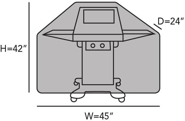 Covermates Grill Cover - Weather Resistant Outdoor Cover, Heavy Duty BBQ Covers for Large Outdoor Kitchen, Prestige 900D Polyester, 45 Inch, Black