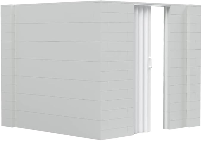 EverBlock 8’ x 8’ x 7’ L-Shaped Wall Kit with Accordion Door | 3’ x 7’ Doorway | Modular Building Blocks | Wall Display | Room Divider & Partition | Reusable | Indoor & Outdoor Use
