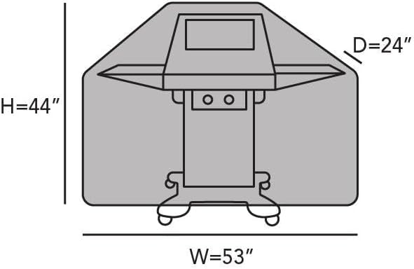 Covermates Grill Cover - Weather Resistant Outdoor Cover, Heavy Duty BBQ Covers for Large Outdoor Kitchen, Ultima 600D Polyester, 53 Inch, Ripstop Grey