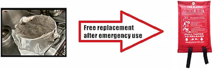 Inf-way Emergency Fire Blanket for Home and Kitchen, 5 Size for Choice, 1 Pack Extra Large Fire Blanket 4.9x4.9ft