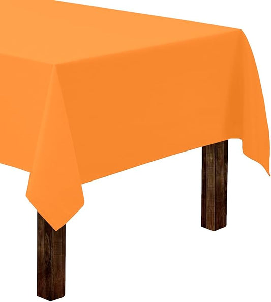 Gee Di Moda Rectangle Tablecloth - 60 x 126 Inch Orange Table Cloth for 8 Foot Rectangle Tables - Heavy Duty Washable Fabric - for Holiday Party, Dinner, Weddings, Baby Shower & Events