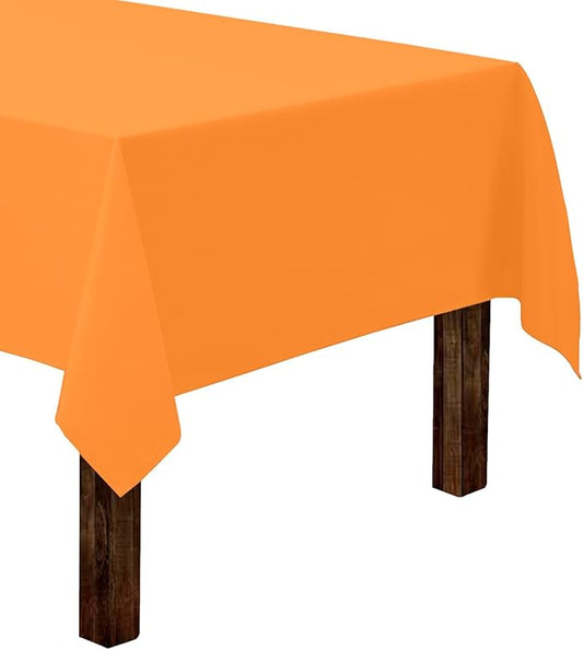 Gee Di Moda Rectangle Tablecloth - 60 x 102 Inch Orange Table Cloth for 6 Foot Rectangle Tables - Heavy Duty Washable Fabric - for Holiday Party, Dinner, Weddings, Baby Shower & Events