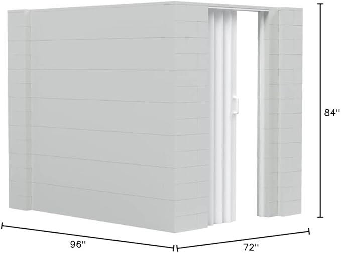 EverBlock 6’ x 8’ x 7’ L-Shaped Wall Kit with Accordion Door | 3’ x 7’ Doorway | Modular Building Blocks | Wall Display | Room Divider & Partition | Reusable | Indoor & Outdoor Use | Yellow