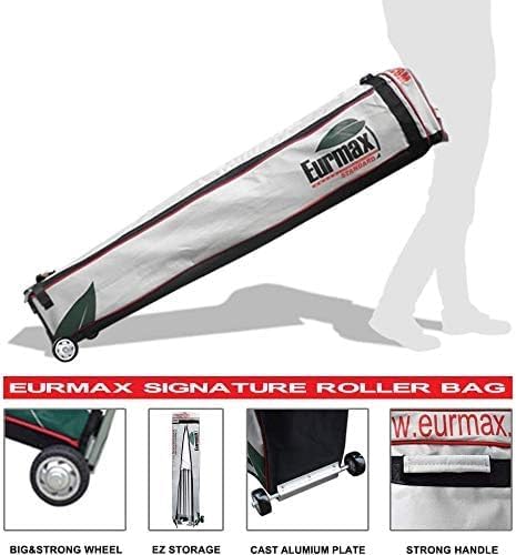 Eurmax USA 5'x5' Pop Up Canopy Tent Commercial Instant Canopies with Heavy Duty Roller Bag,Bonus 4 Sand Weights Bags (Greyish Green)