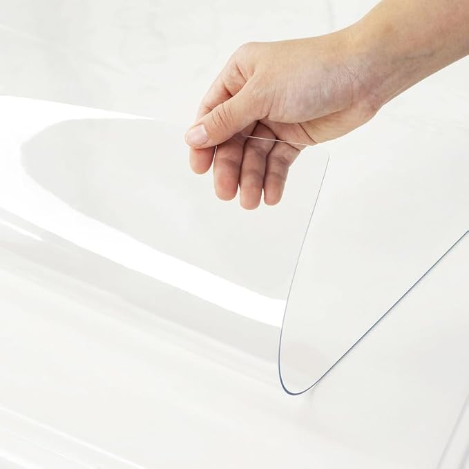 Warmstar Clear Table Cover Protector 34 x 96 Inch,1.5mm Thick Plastic Table Cover Rectangle,PVC Clear Table Protector,Desk Protector Mat for Kitchen, Dresser, Writing Desk，Dining Room Table