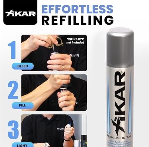 Xikar Premium Butane Fuel Refill with 0 Impurities 1.9oz 4 Pack (100ml) - Premium Quality Fuel for Jet Flame Lighters and Torches - High Altitude Formula