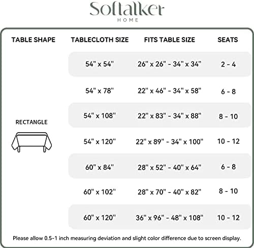 Softalker Gingham Checkered Tablecloth Rectangle - Outdoor Waterproof Buffalo Plaid Table Cloth, Stain Resistant Washable Table Cover for Picnic, Camping - Red and White, 2 Pack - 54 x 78 Inch