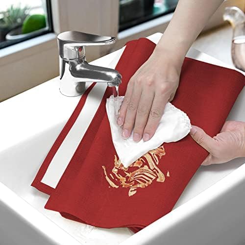 Wipeable Table Runner - Thick Farmhouse, Dresser, Rustic for Kitchen, Bedroom, Living Room, Indoor/Outdoor (48'', Red)