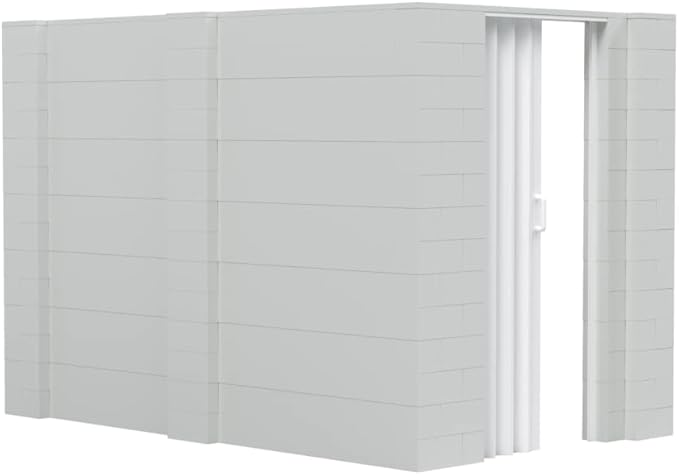 EverBlock 6’ x 10’ x 7’ L-Shaped Wall Kit with Accordion Door | 3’ x 7’ Doorway | Modular Building Blocks | Wall Display | Room Divider & Partition | Reusable | Indoor & Outdoor Use | Yellow