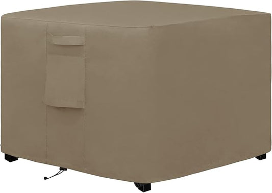 Easy-Going Outdoor Fire Pit Cover Square 36" Lx36 Wx24 H, Durable Outdoor Gas Firepit Cover, Waterproof and Weatherproof Cover for Fire Pit, Camel