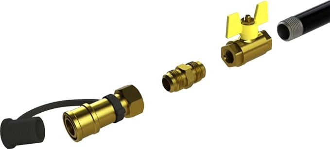 HALO Versa 16 Natural Gas Conversion Kit | 10ft Hose, Assembly | Solid Rubber & Brass Construction | Wrenches Included | HZ-3001-A