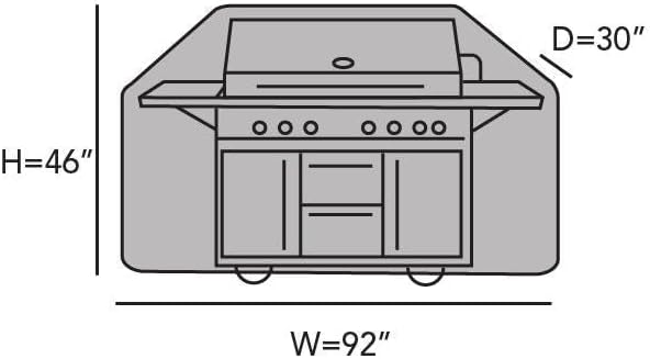 Covermates Grill Cover - Weather Resistant Outdoor Cover, Heavy Duty BBQ Covers for Large Outdoor Kitchen, Elite 300D Polyester, 92 Inch, Charcoal
