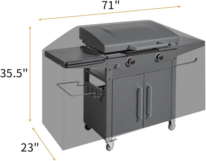 iCOVER Griddle Cover for Blackstone 36" ProSeries Griddles 600D Heavy Duty Waterproof Canvas with Front Side Opening