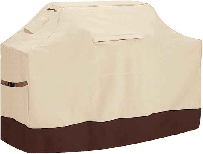 Vailge 72-inch Heavy Duty BBQ Cover, Waterproof & Dust-proof, UV & Rip Resistant, Fits Weber, Brinkmann, Char Broil & More, Beige