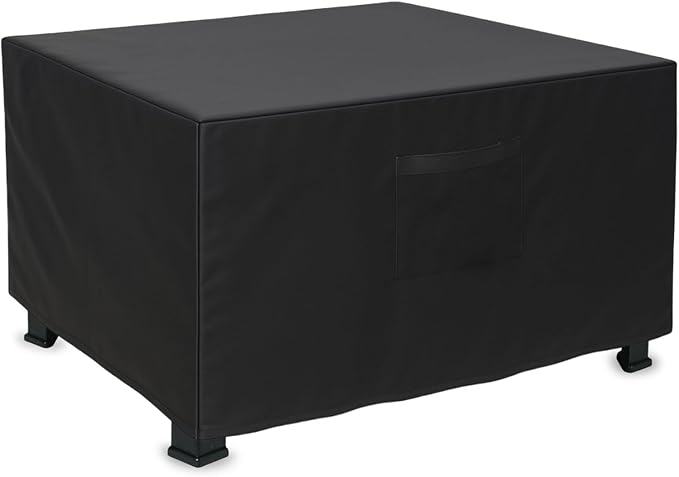 Square Fire Pit Cover, Upgraded Heavy Duty Fabric with Air Vent and Drawstring Fit for 37-40 Inch Outdoor Fireplace Cover & Fire Pit Table, 100% Waterproof & Tear Resistant