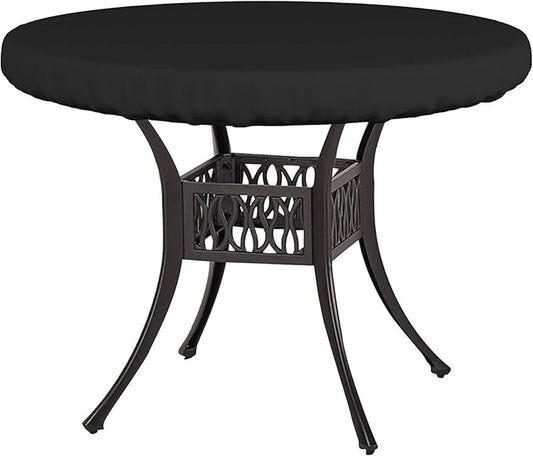Covers & All Round Table Top Cover, 18 Oz Heavy Duty Waterproof UV & Weather Resistant Patio Table Cover, Outdoor Table Cover for Patio Outdoor Furniture & Coffee Table (48" Diameter x 4" H, Black)