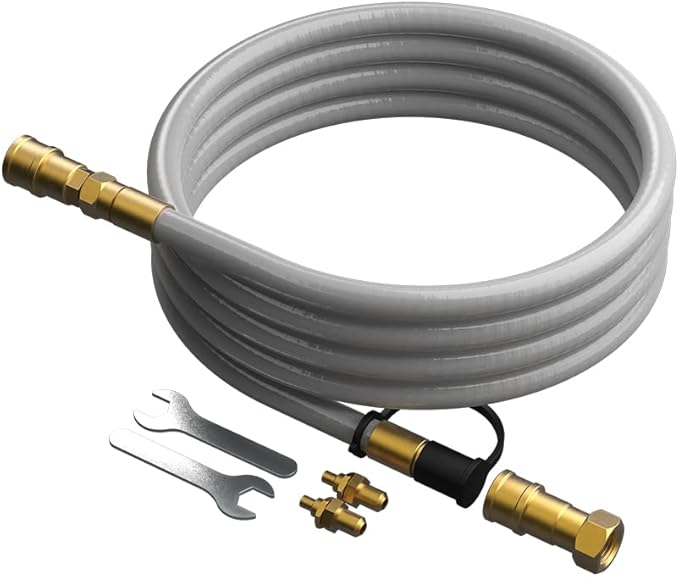 HALO Versa 16 Natural Gas Conversion Kit | 10ft Hose, Assembly | Solid Rubber & Brass Construction | Wrenches Included | HZ-3001-A