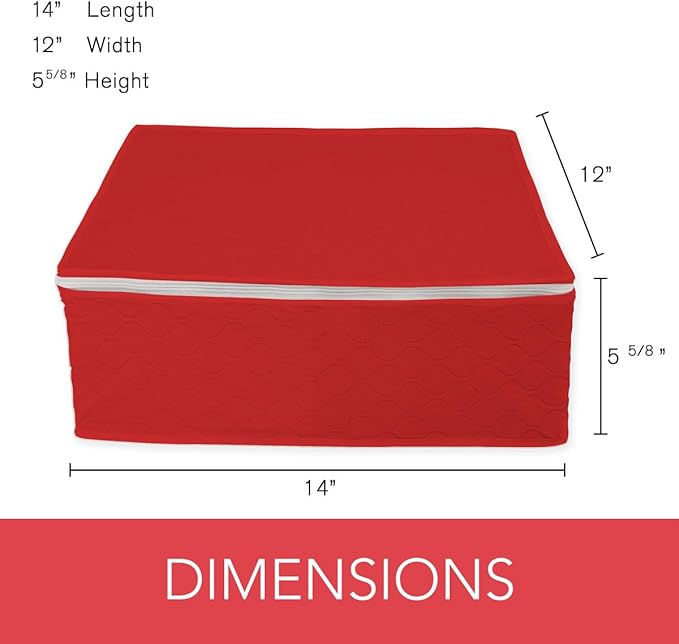 LAMINET Quilted Mug/Cup Storage Case - Holds Up to 12 Mugs/Cups - RED