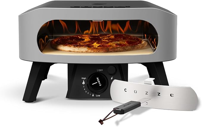 13" Classic Portable Outdoor Pizza Oven - Fire & Stonebaked 13 Inch Pizzas in 60 Seconds - 28mbar Propane Gas Oven, Oven Door, Cordierite Pizza Stone, Built-in Thermometer, Gas Hose & Regulator
