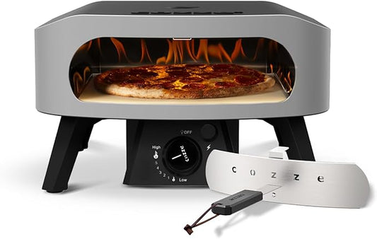 13" Classic Portable Outdoor Pizza Oven - Fire & Stonebaked 13 Inch Pizzas in 60 Seconds - 28mbar Propane Gas Oven, Oven Door, Cordierite Pizza Stone, Built-in Thermometer, Gas Hose & Regulator